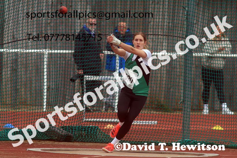 Womens Under-20s hammer, 2024 Northern Senior and Under-20s Track and Field Champs, Middlesbrough.  Photo: David T. Hewitson/Sports for All Pics